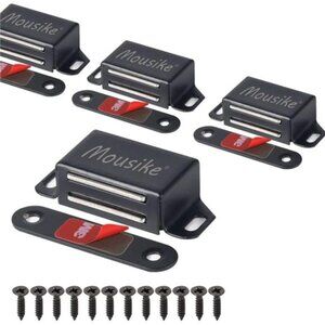 Cabinet Magnets 30lb Black Door Magnets with Strong Magnetic 4pk